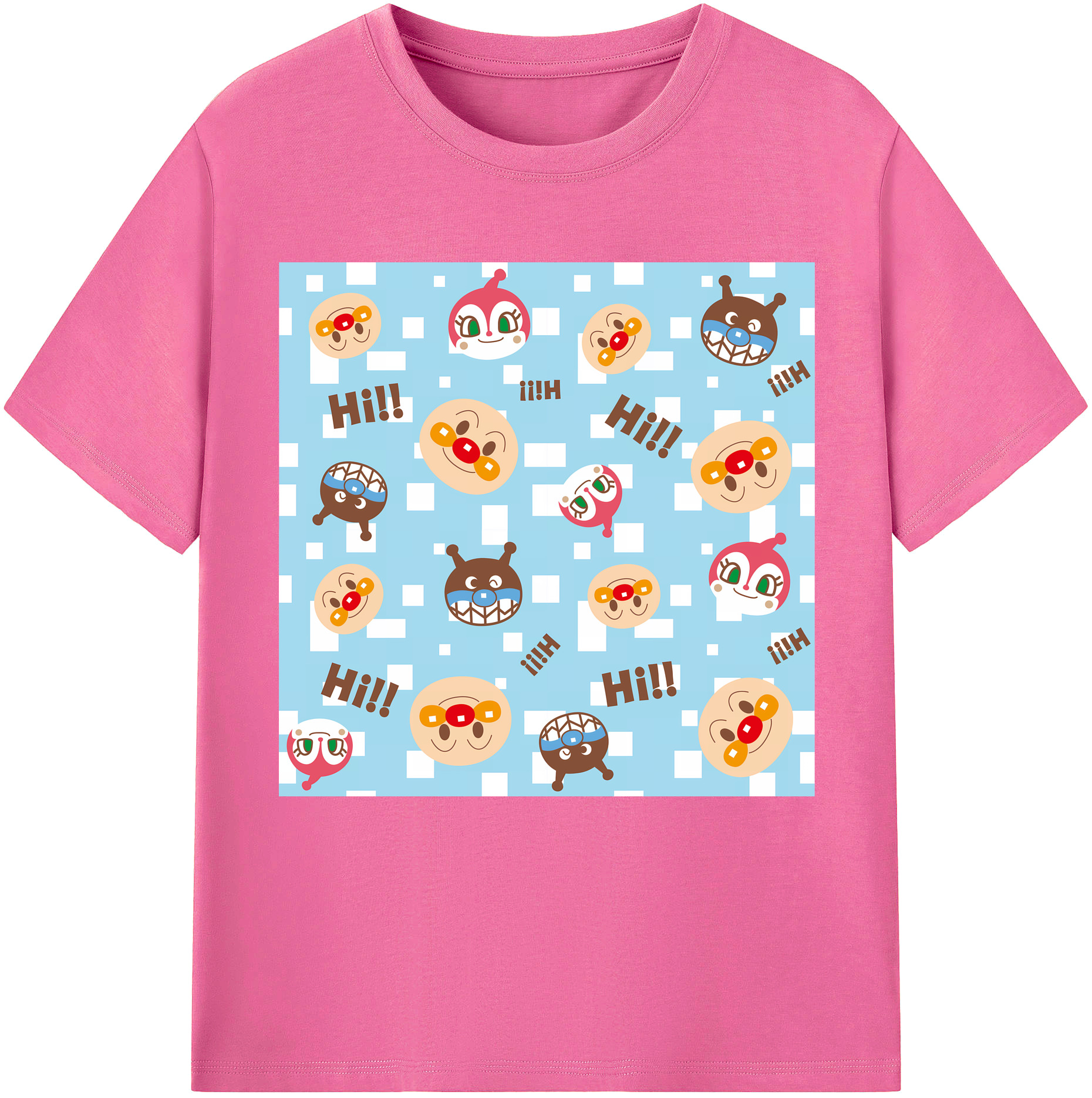 （画像用） アンパンマン Anpanman レディースカジュアルプリントTシャツ（綿100％）